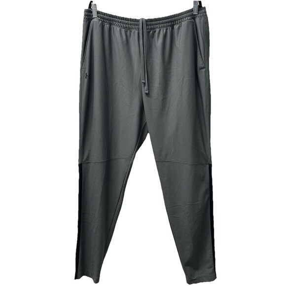 Under Armour Track Pants Mens XXL Gray Fitted Drawstring Pocket Zip Ankle Gym - Picture 1 of 11